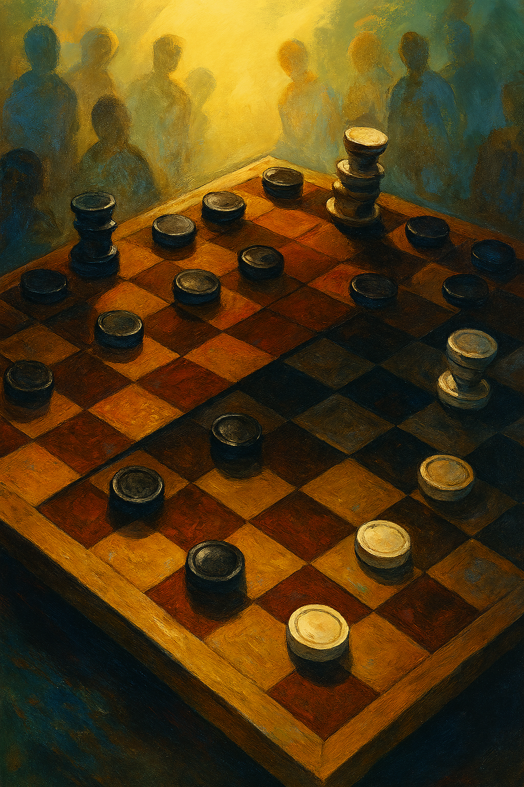 A symbolic checkers board representing power and equality