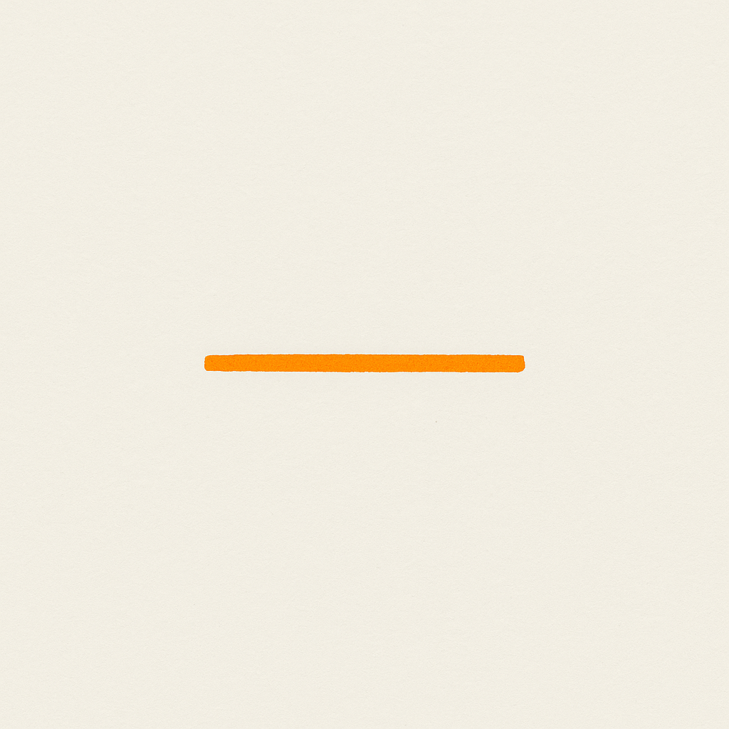 Minimalist depiction of an em dash breaking a sentence line — representing clarity and emphasis in writing.