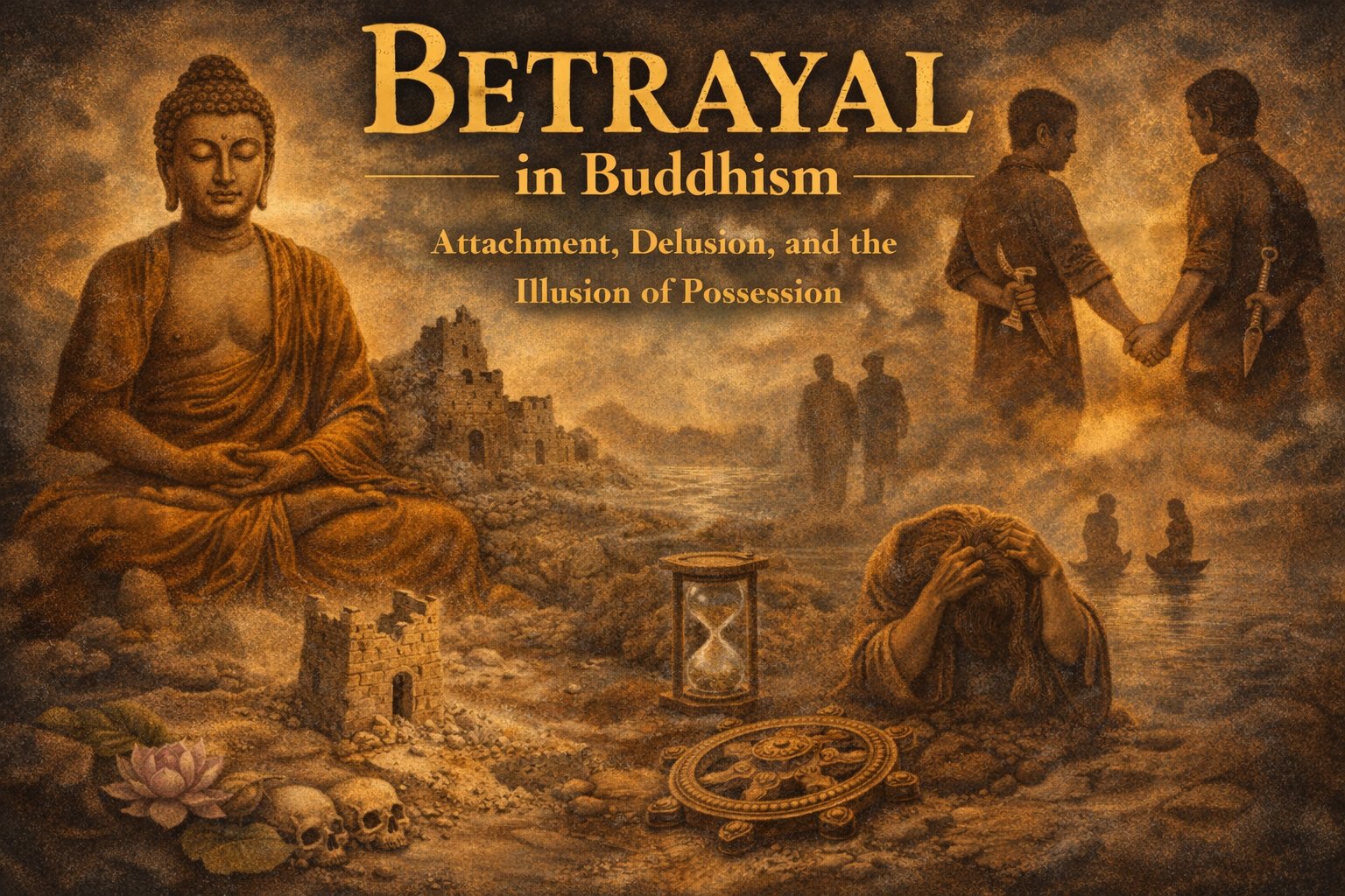 Symbolic representation of impermanence, attachment, and insight in Buddhist thought