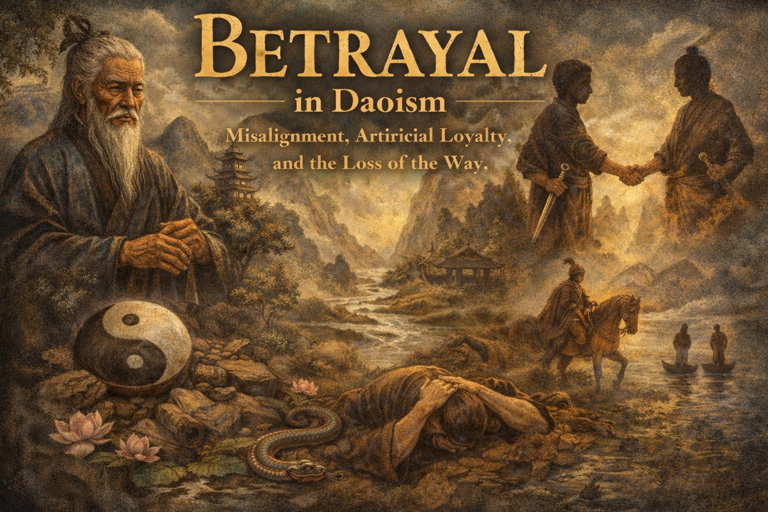 Symbolic representation of misalignment and harmony in Daoist philosophy